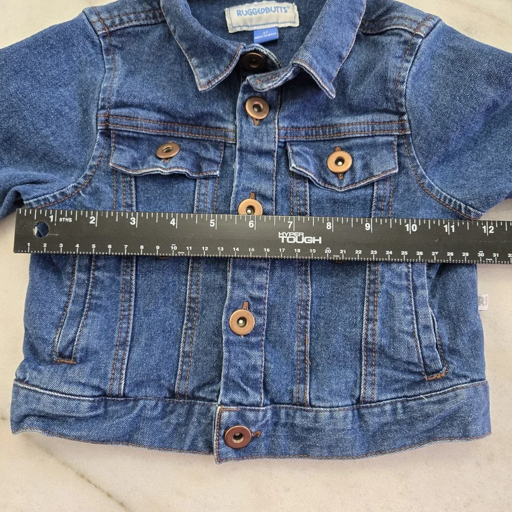 RuggedButts Denim Jacket Boys 2T Button Up Medium Wash Classic Toddler Trucker